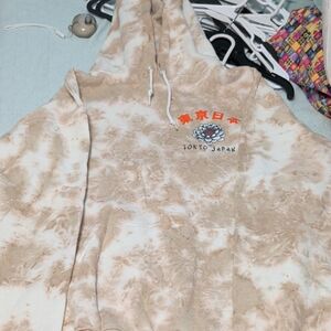 Tokyo Japan Tie-Dye Hoodie - Neutral Beige